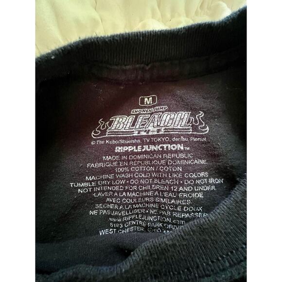 Bleach Anime Ripple Junction Manga Graphic T-Shirt M Black Ichigo Kurosaki - Picture 3 of 4